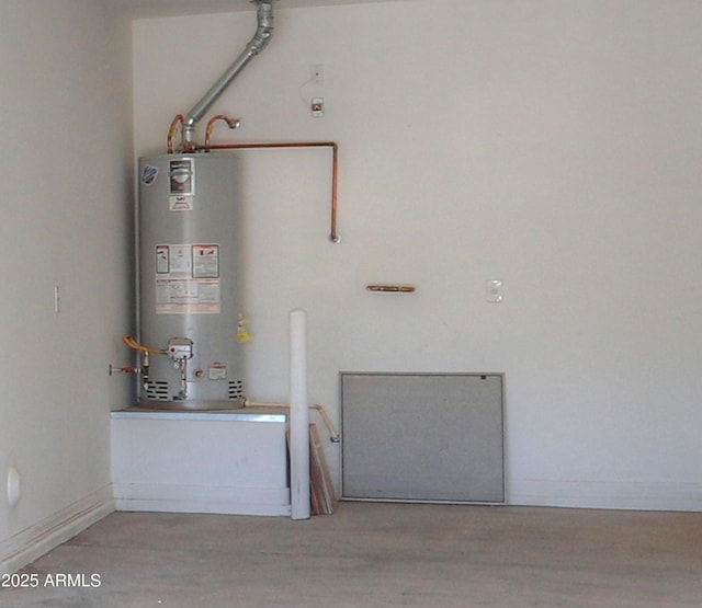 interior space with gas water heater