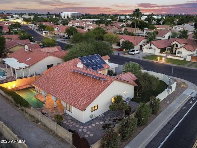 aerial view of residential area