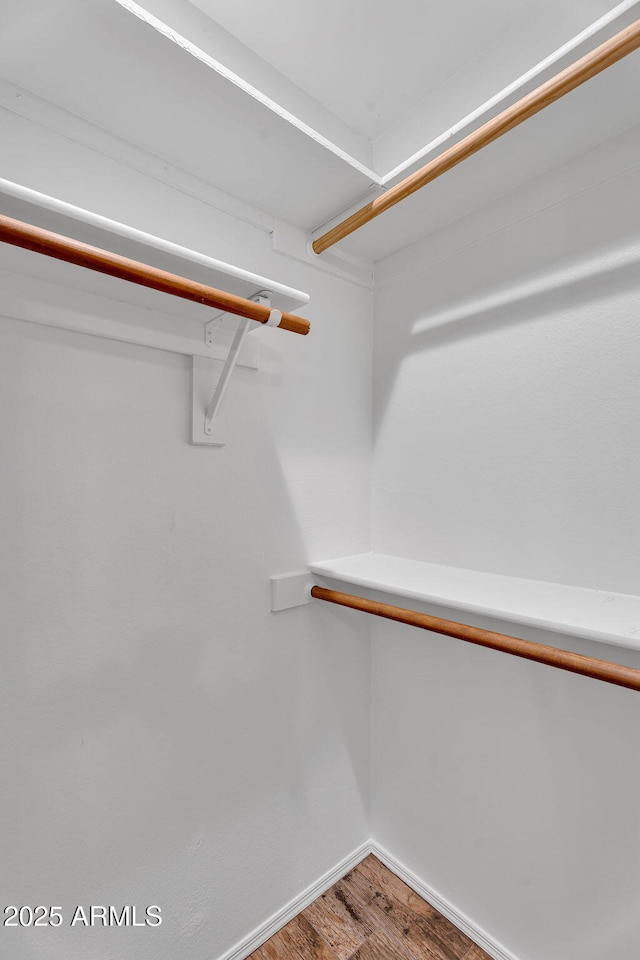 spacious closet featuring wood finished floors