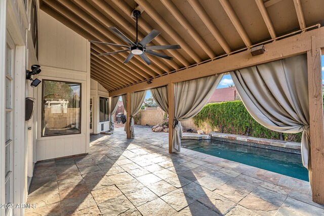 view of patio with a ceiling fan