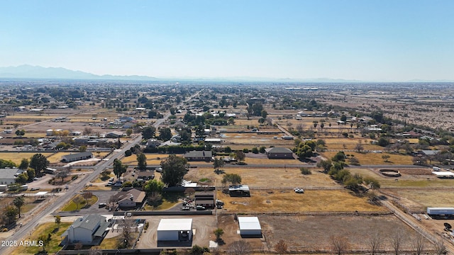 drone / aerial view featuring a mountain view