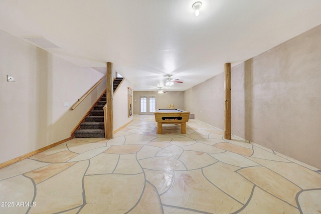 interior space with pool table