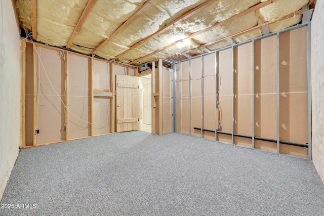 basement with carpet