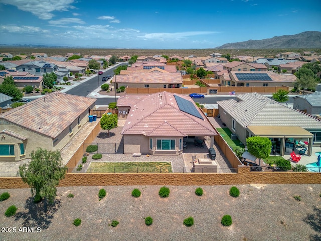 bird's eye view with a mountain view