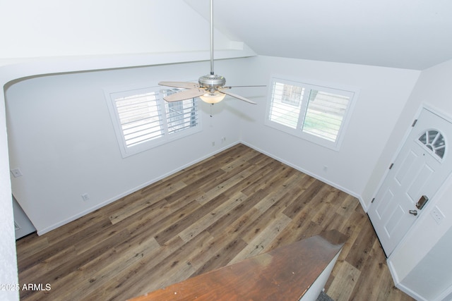 222 W Brown Rd Unit 72, Mesa, AZ 85201 - bonus room featuring lofted ceiling, wood finished floors, ceiling fan, and baseboards