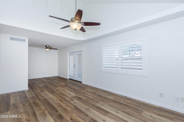 222 W Brown Rd Unit 72, Mesa, AZ 85201 - spare room with ceiling fan, wood finished floors, and baseboards