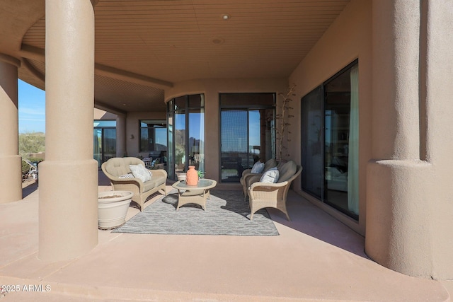 view of patio with outdoor lounge area