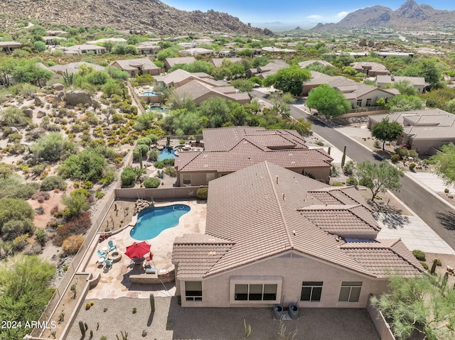 drone / aerial view with a mountain view