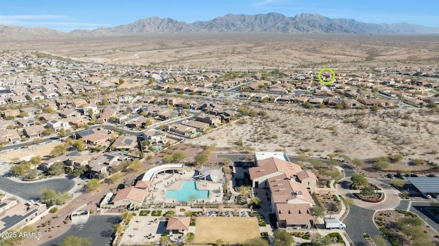 bird's eye view featuring a mountain view