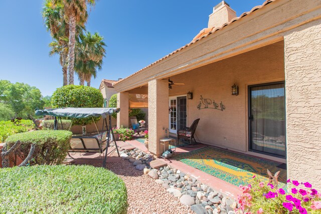 17342 E Quail Ridge Dr, Fountain Hills, AZ 85268 - view of patio with ceiling fan