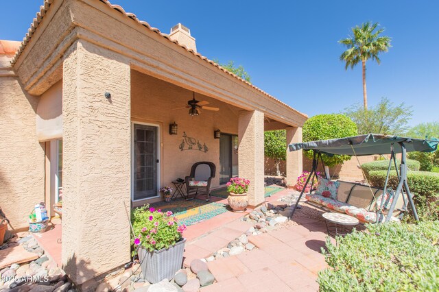 17342 E Quail Ridge Dr, Fountain Hills, AZ 85268 - view of patio with ceiling fan