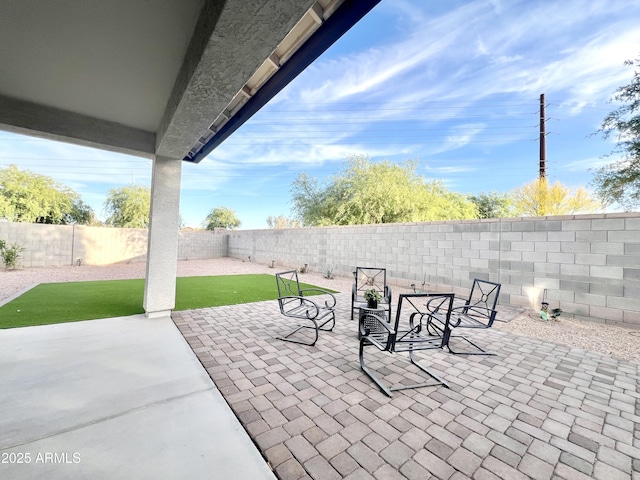view of patio / terrace with a fenced backyard