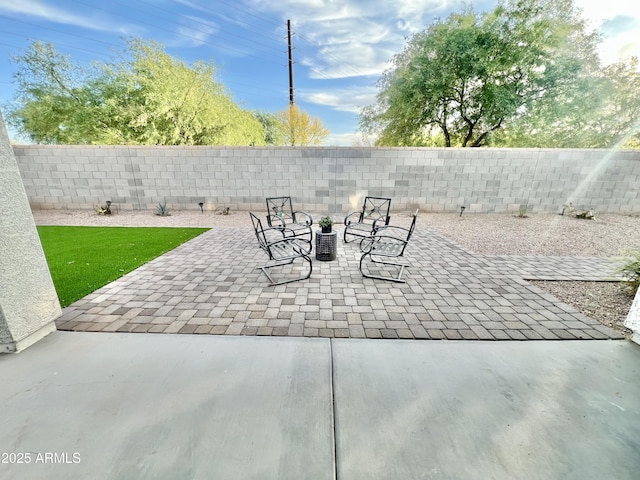 view of patio / terrace with a fenced backyard
