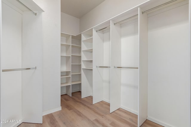 walk in closet featuring light wood-type flooring