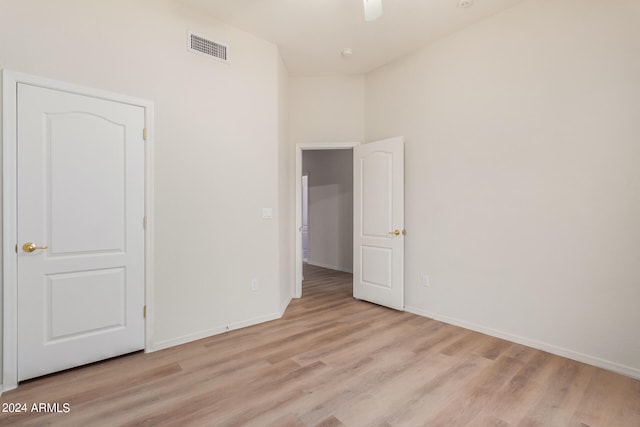 unfurnished bedroom featuring light hardwood / wood-style floors