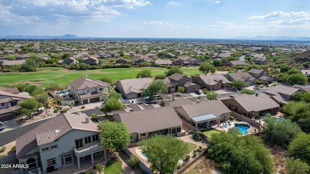 bird's eye view with a residential view and a mountain view