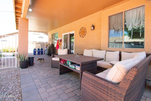 view of patio with an outdoor living space