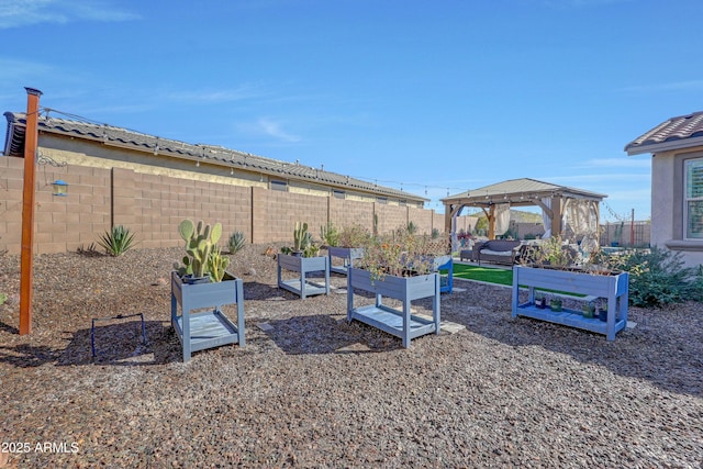 exterior space with a gazebo