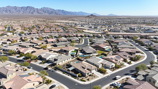 drone / aerial view with a mountain view