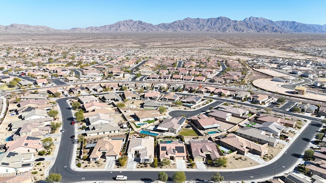 drone / aerial view with a mountain view