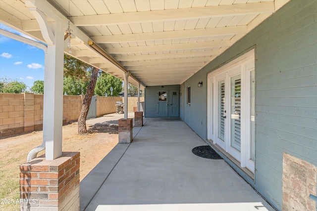 view of patio with a fenced backyard