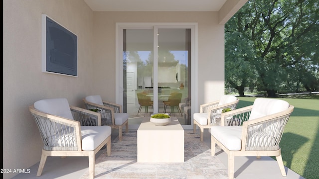 view of patio featuring an outdoor hangout area