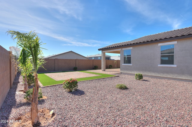 view of yard with a patio area