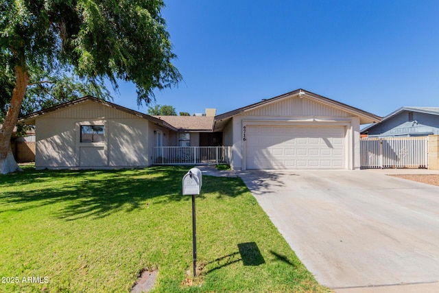 4716 W Hayward Ave, Glendale, AZ 85301 - ranch-style house featuring an attached garage, a front lawn, and driveway