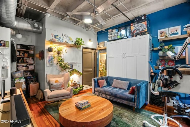 living room featuring hardwood / wood-style floors