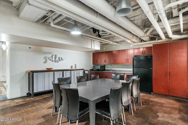 dining area with sink