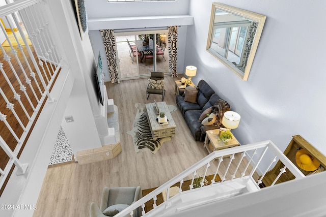 living room featuring hardwood / wood-style flooring