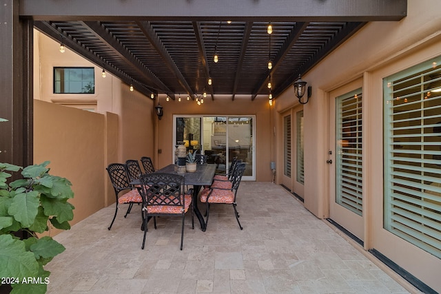 view of patio with a pergola