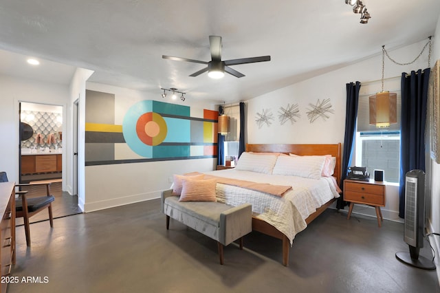 bedroom with ceiling fan