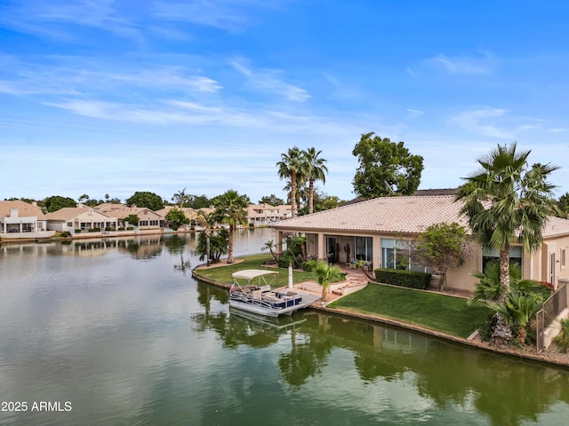 2128 E Clipper Ln, Gilbert, AZ 85234 - water view with a boat dock and nearby suburban area