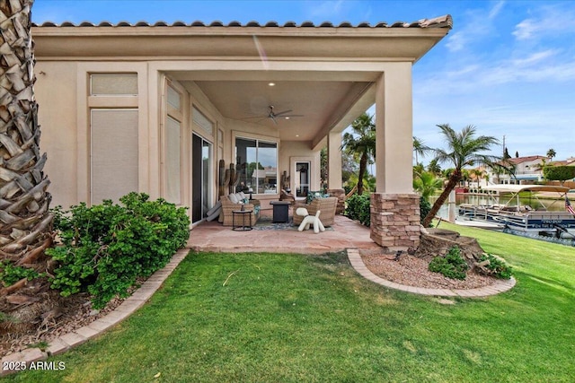 2128 E Clipper Ln, Gilbert, AZ 85234 - view of patio / terrace featuring a ceiling fan and outdoor lounge area