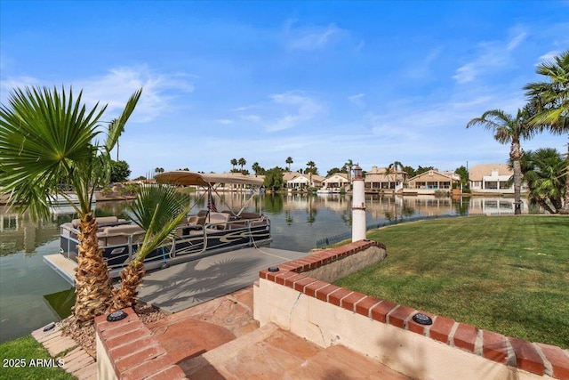 2128 E Clipper Ln, Gilbert, AZ 85234 - view of patio / terrace with a water view, a boat dock, and a residential view