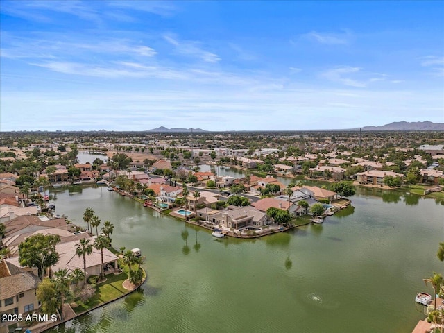 2128 E Clipper Ln, Gilbert, AZ 85234 - aerial view of residential area with a water and mountain view