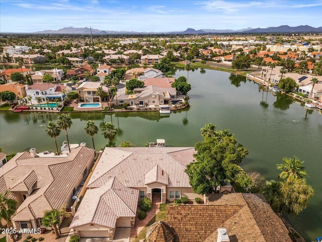 2128 E Clipper Ln, Gilbert, AZ 85234 - aerial view of residential area featuring a water and mountain view