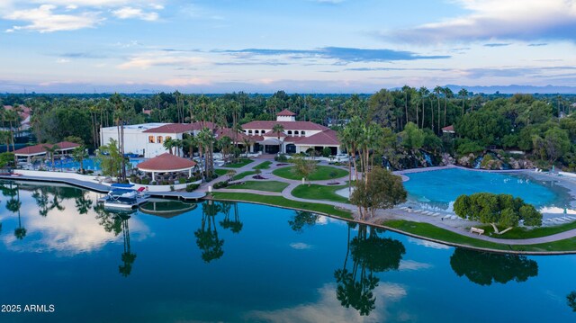 2128 E Clipper Ln, Gilbert, AZ 85234 - bird's eye view of a nearby body of water and a heavily wooded area