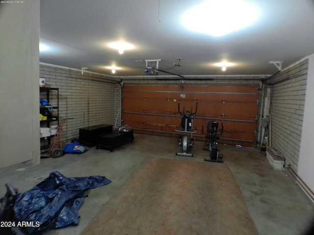 garage featuring a garage door opener