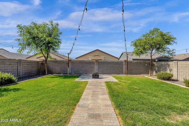 4595 W Foldwing Dr, San Tan Valley, AZ 85144 - view of yard with an outdoor fire pit