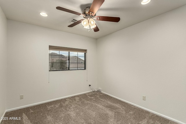 13128 N 104th Pl, Scottsdale, AZ 85260 - empty room with carpet flooring, a ceiling fan, baseboards, and recessed lighting