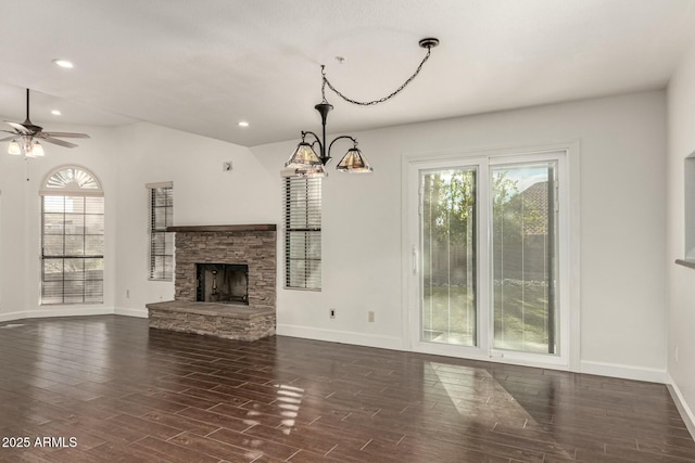 13128 N 104th Pl, Scottsdale, AZ 85260 - unfurnished living room with plenty of natural light, dark wood-type flooring, baseboards, and recessed lighting