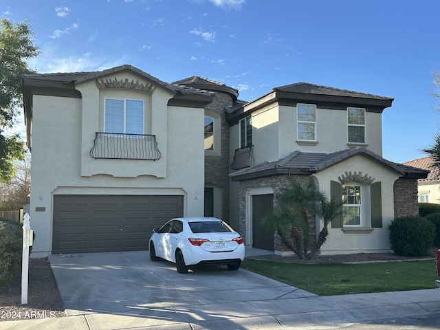 view of front of house with a garage