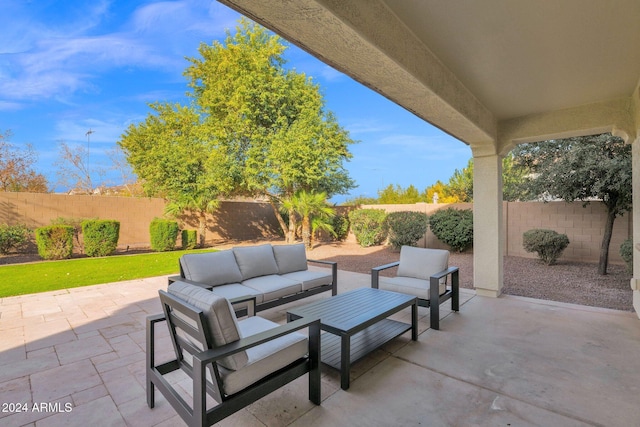 view of patio with outdoor lounge area