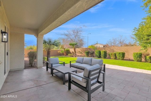 view of patio / terrace with an outdoor living space