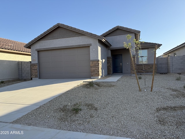 view of front of property featuring a garage