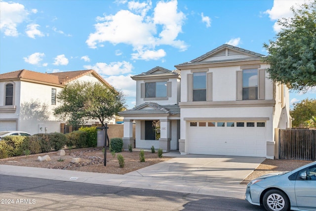 view of front facade with a garage