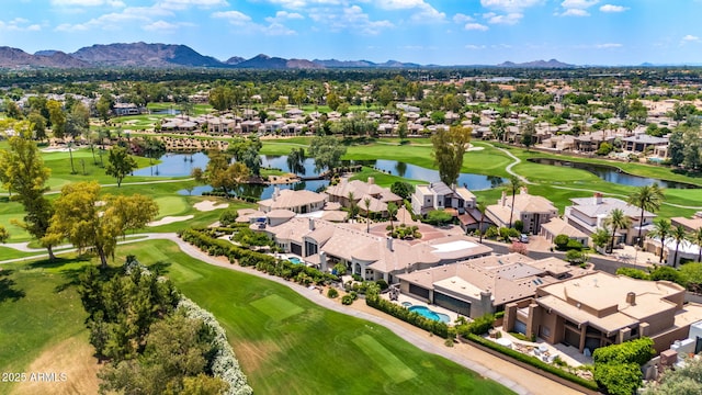 7475 E Gainey Ranch Rd Unit 22, Scottsdale, AZ 85258 - aerial perspective of suburban area featuring a water and mountain view and a local golf course