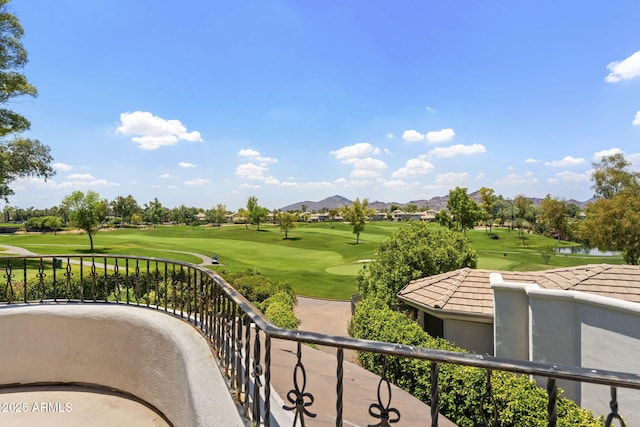 7475 E Gainey Ranch Rd Unit 22, Scottsdale, AZ 85258 - balcony featuring golf course view and a mountain view